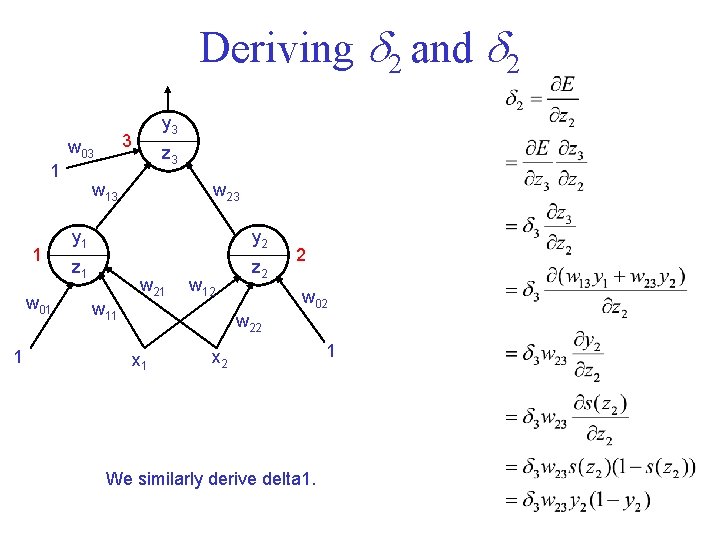 Deriving 2 and 2 3 w 03 1 1 w 01 1 y 3