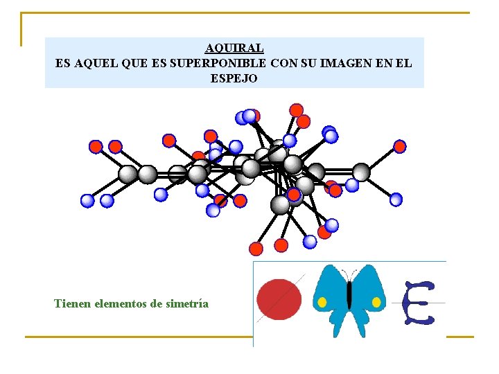 AQUIRAL ES AQUEL QUE ES SUPERPONIBLE CON SU IMAGEN EN EL ESPEJO Tienen elementos