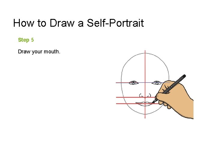 How to Draw a Self-Portrait Step 5 Draw your mouth. 