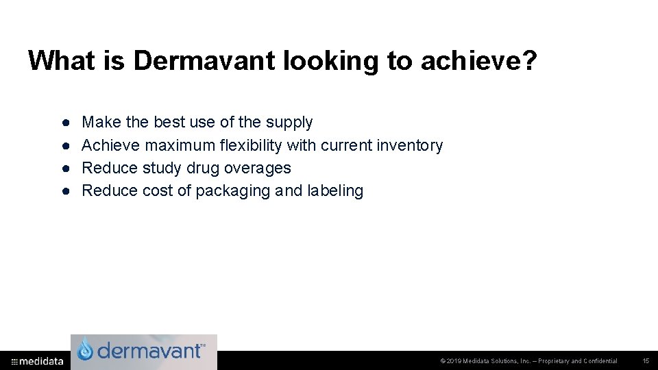 What is Dermavant looking to achieve? ● ● Make the best use of the