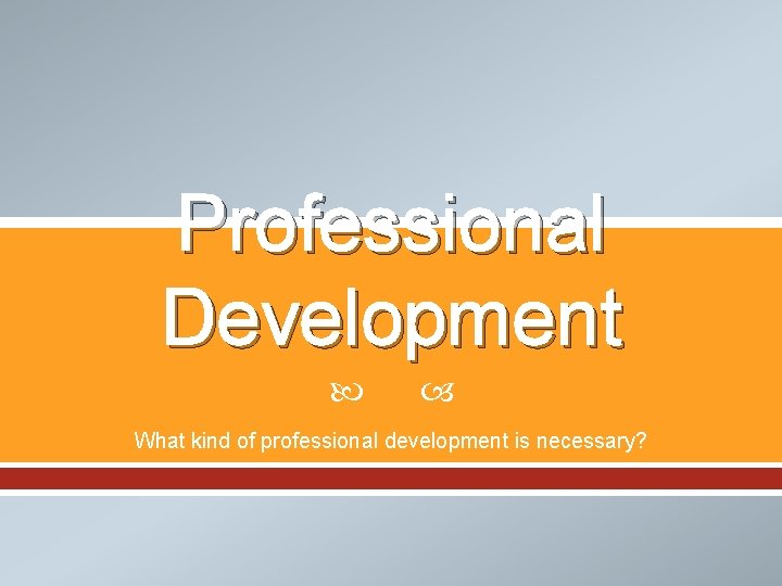 Professional Development What kind of professional development is necessary? 