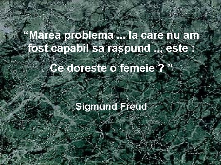 “Marea problema. . . la care nu am fost capabil sa raspund. . .