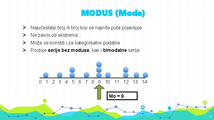 MODUS (Mode) Ø Ø Najučestaliji broj ili broj koji se najviše puta pojavljuje Ne