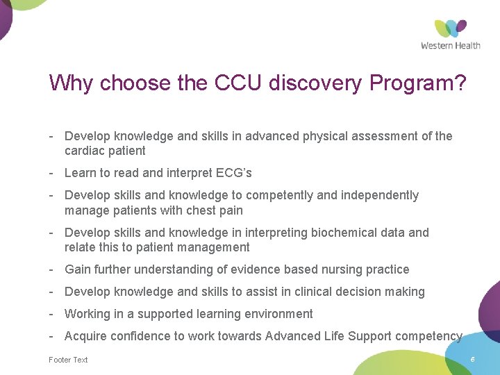 Why choose the CCU discovery Program? - Develop knowledge and skills in advanced physical Why choose the CCU discovery Program? - Develop knowledge and skills in advanced physical