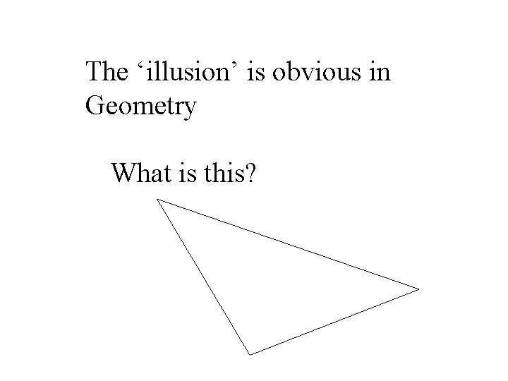 The ‘illusion’ is obvious in Geometry What is this? 