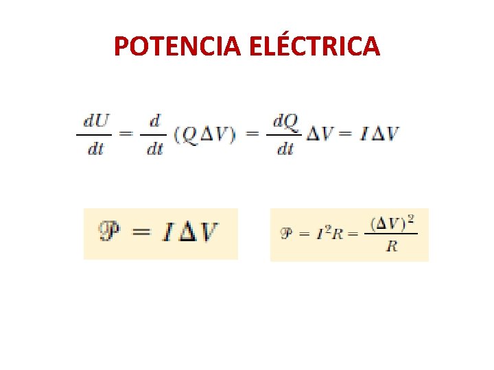 POTENCIA ELÉCTRICA POTENCIA ELÉCTRICA