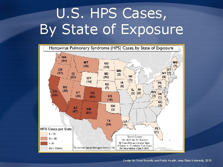 U. S. HPS Cases, By State of Exposure Center for Food Security and Public