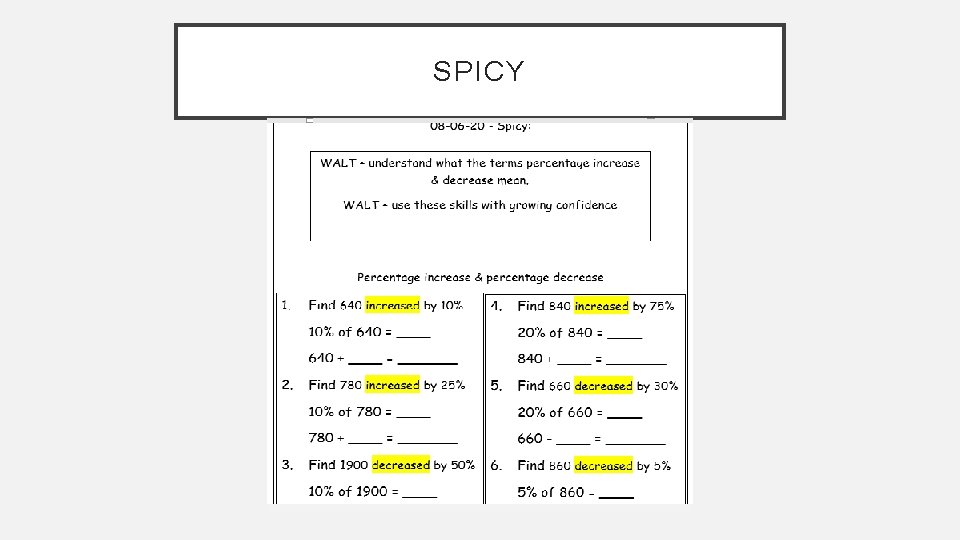SPICY SPICY