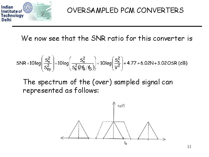 OVERSAMPLED PCM CONVERTERS We now see that the SNR ratio for this converter is