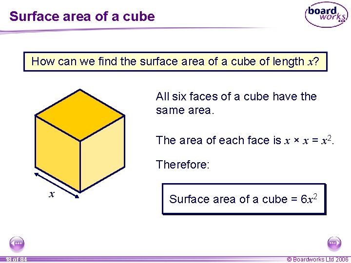 Surface area of a cube How can we find the surface area of a