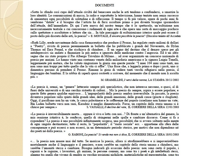 1 - Lettura analitica dei documenti 