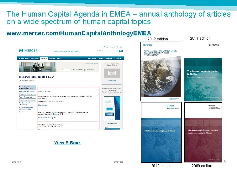 The Human Capital Agenda in EMEA – annual anthology of articles on a wide
