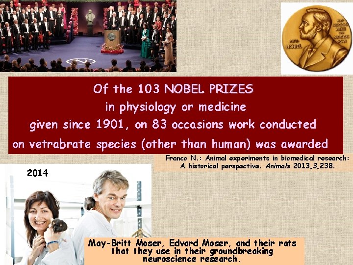 Of the 103 NOBEL PRIZES in physiology or medicine given since 1901, on 83