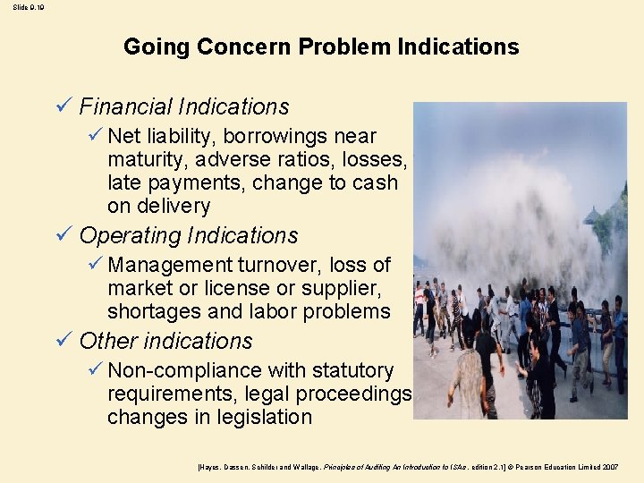Slide 9. 19 Going Concern Problem Indications ü Financial Indications ü Net liability, borrowings