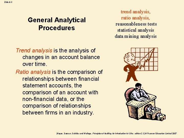 Slide 9. 4 General Analytical Procedures trend analysis, ratio analysis, reasonableness tests statistical analysis