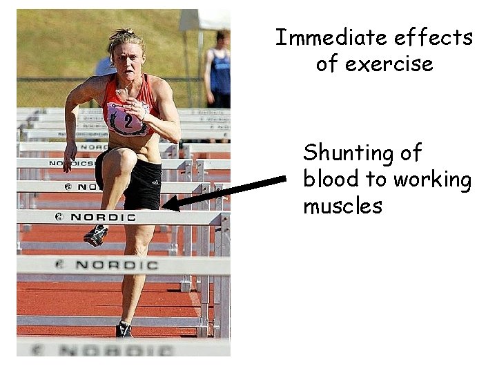 Immediate effects of exercise Shunting of blood to working muscles 