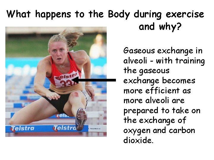 What happens to the Body during exercise and why? Gaseous exchange in alveoli -