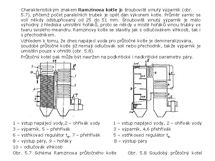 Charakteristickým znakem Ramzinova kotle je šroubovitě vinutý výparník (obr. 5. 7), přičemž počet paralelních