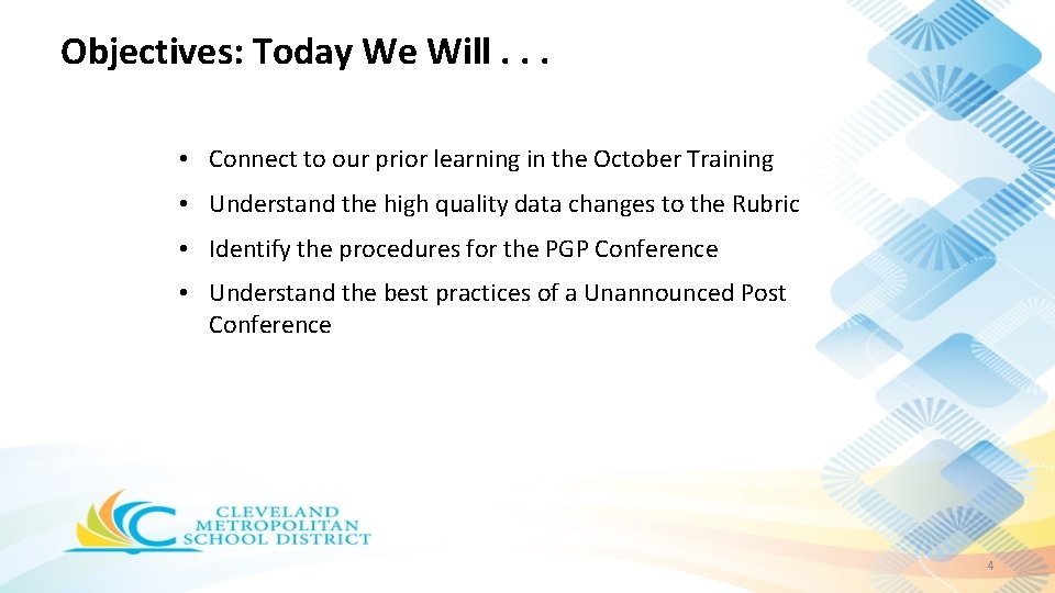 Objectives: Today We Will. . . • Connect to our prior learning in the