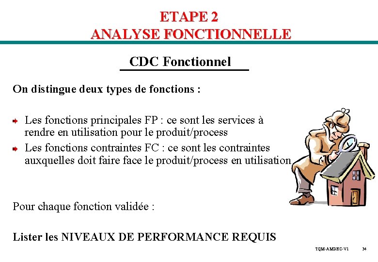 ETAPE 2 ANALYSE FONCTIONNELLE CDC Fonctionnel On distingue deux types de fonctions : Les ETAPE 2 ANALYSE FONCTIONNELLE CDC Fonctionnel On distingue deux types de fonctions : Les