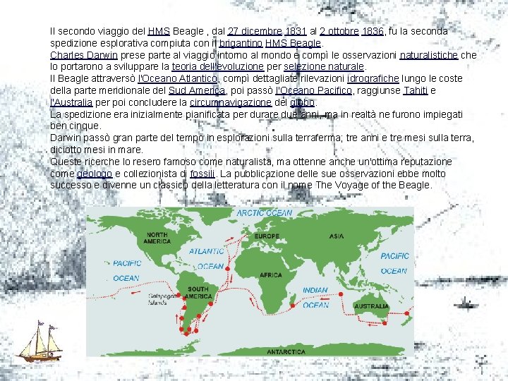  Il secondo viaggio del HMS Beagle , dal 27 dicembre 1831 al 2