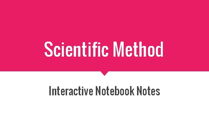 Scientific Method Interactive Notebook Notes 