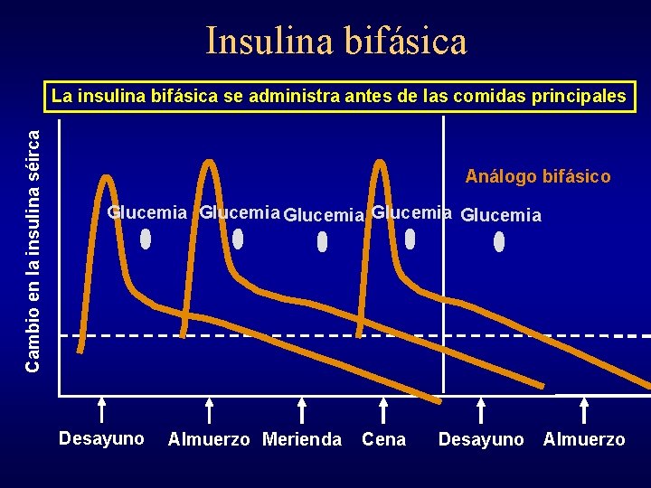 Insulina bifásica Cambio en la insulina séirca La insulina bifásica se administra antes de