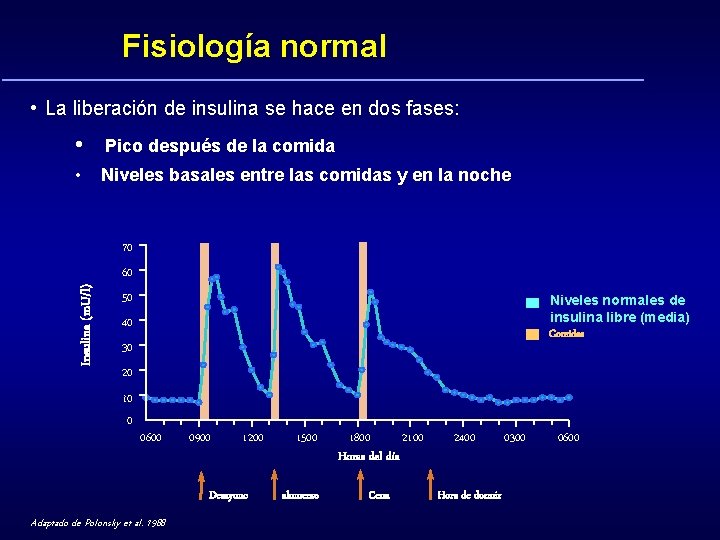 Fisiología normal • La liberación de insulina se hace en dos fases: Pico después