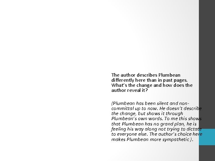  The author describes Plumbean differently here than in past pages. What’s the change
