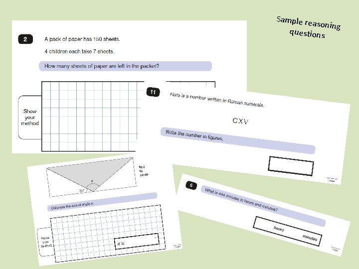 Sample rea soning questions 