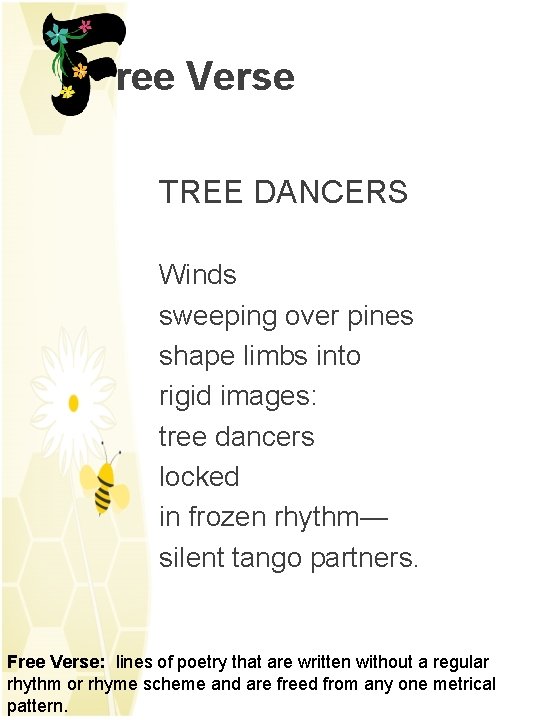 ree Verse TREE DANCERS Winds sweeping over pines shape limbs into rigid images: tree