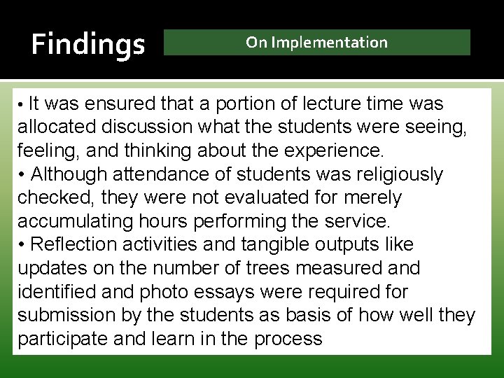 Table 1. B Students’ Over-all Preferred Practical Examination Type Findings On Implementation • It