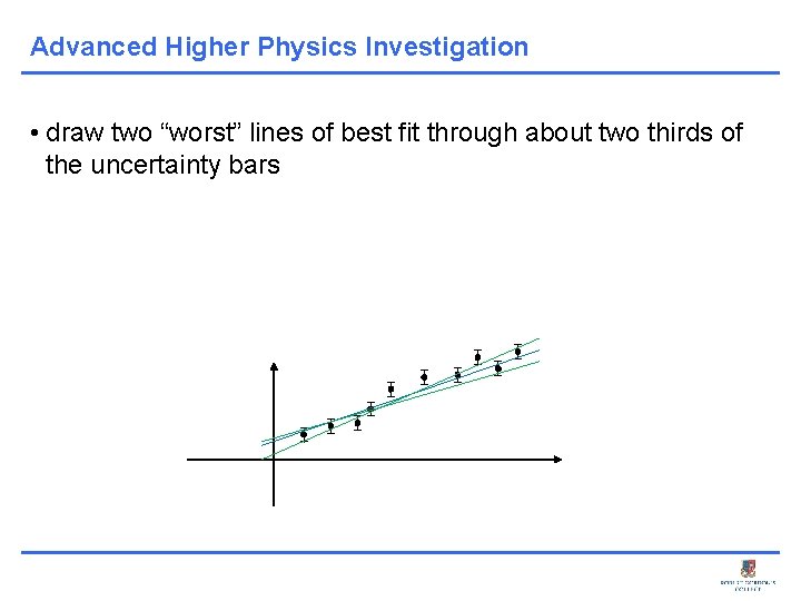 Advanced Higher Physics Investigation • draw two “worst” lines of best fit through about