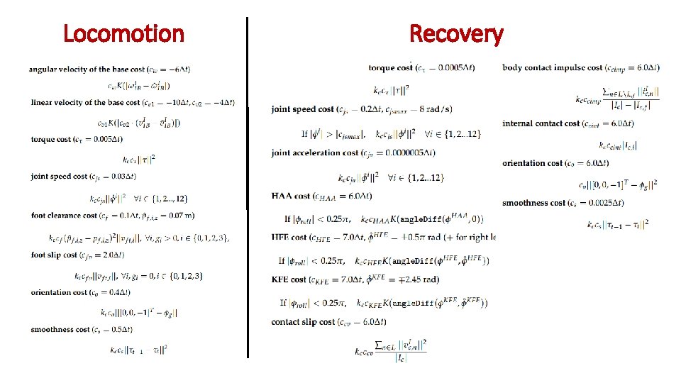 Locomotion Recovery 