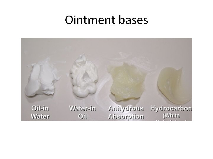 Ointment bases Ointment bases