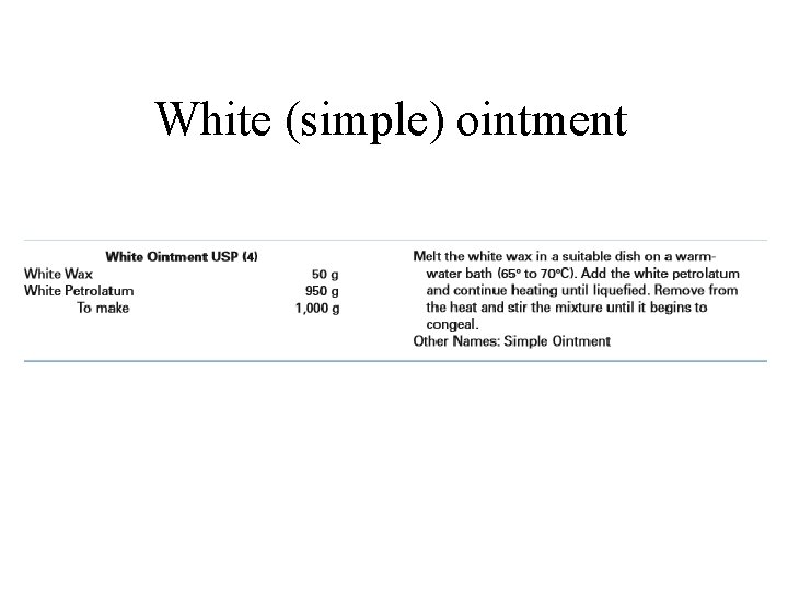 White (simple) ointment White (simple) ointment