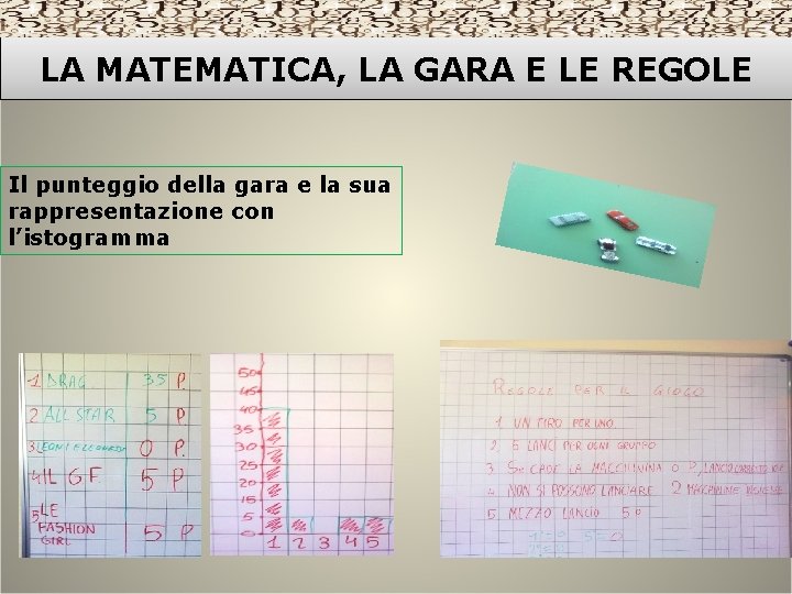 LA MATEMATICA, LA GARA E LE REGOLE Il punteggio della gara e la sua