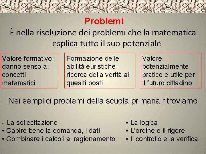 Problemi È nella risoluzione dei problemi che la matematica esplica tutto il suo potenziale