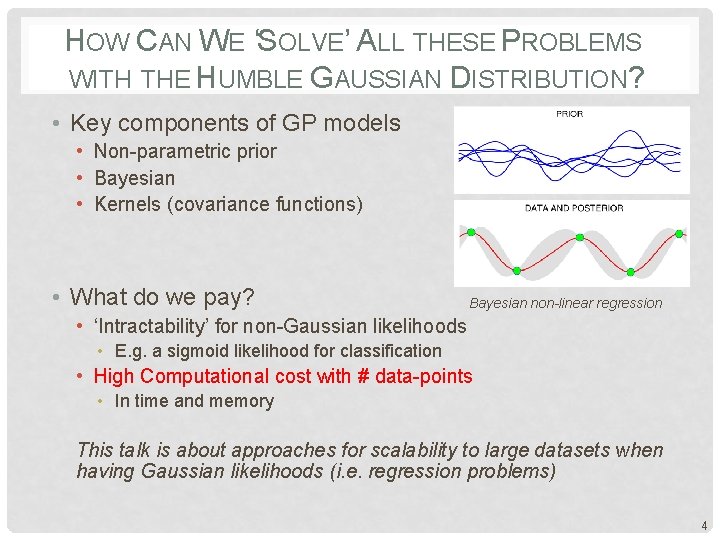 HOW CAN WE ‘SOLVE’ ALL THESE PROBLEMS WITH THE HUMBLE GAUSSIAN DISTRIBUTION? • Key