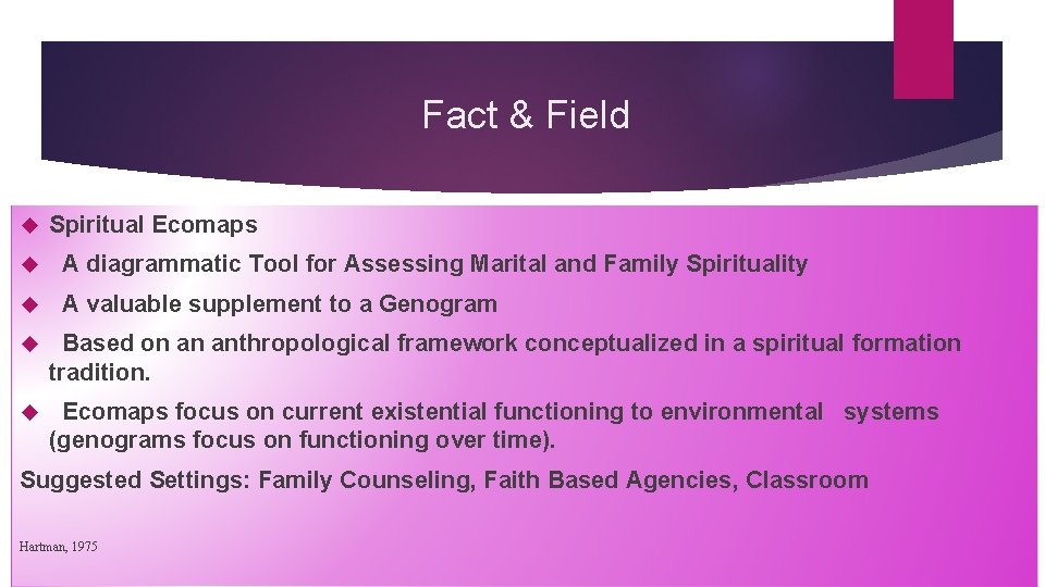 Fact & Field Spiritual Ecomaps A diagrammatic Tool for Assessing Marital and Family Spirituality