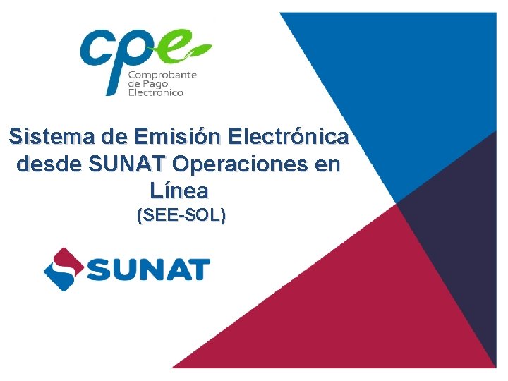 Sistema de Emisión Electrónica desde SUNAT Operaciones en Línea (SEE-SOL) 