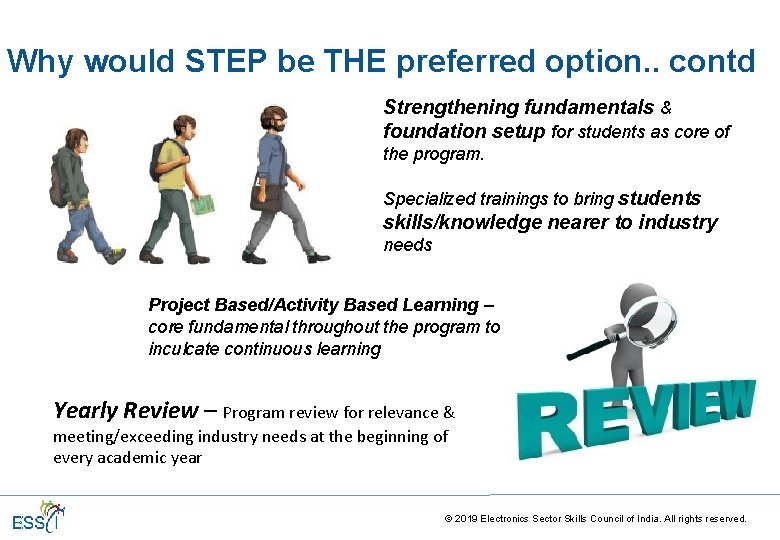 Why would STEP be THE preferred option. . contd Strengthening fundamentals & foundation setup Why would STEP be THE preferred option. . contd Strengthening fundamentals & foundation setup