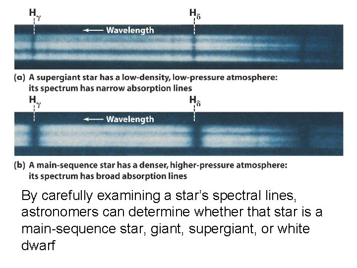 By carefully examining a star’s spectral lines, astronomers can determine whether that star is By carefully examining a star’s spectral lines, astronomers can determine whether that star is