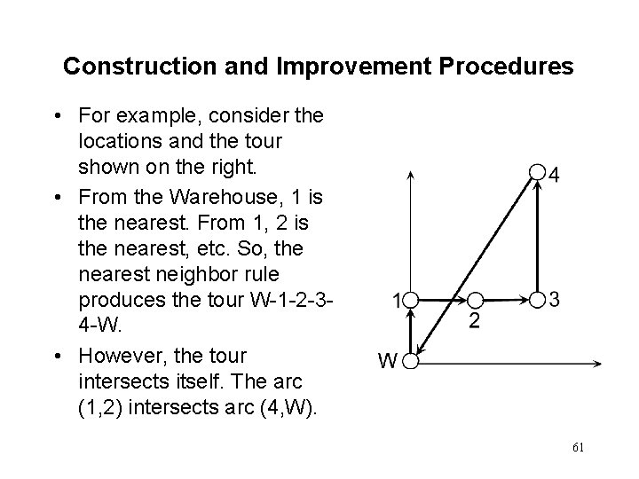 Construction and Improvement Procedures • For example, consider the locations and the tour shown