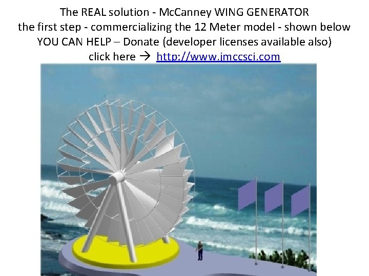The REAL solution - Mc. Canney WING GENERATOR the first step - commercializing the