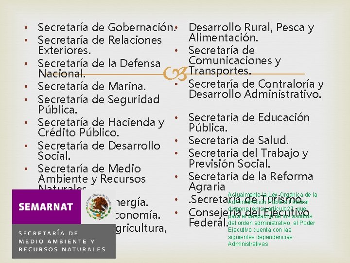 • Secretaría de Gobernación. • • Secretaría de Relaciones • Exteriores. • Secretaría • Secretaría de Gobernación. • • Secretaría de Relaciones • Exteriores. • Secretaría