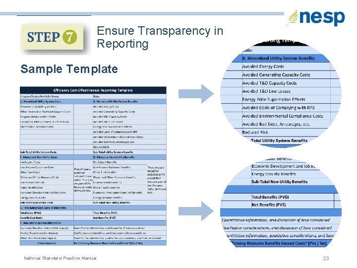 Ensure Transparency in Reporting Sample Template National Standard Practice Manual 23 