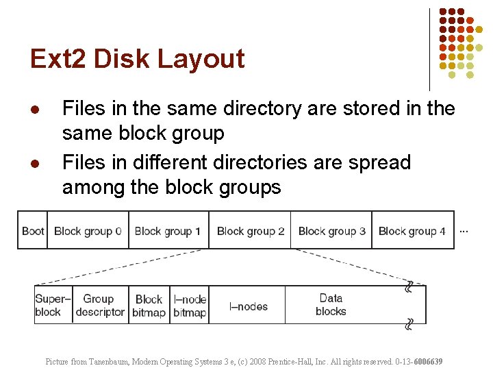 Ext 2 Disk Layout l l Files in the same directory are stored in Ext 2 Disk Layout l l Files in the same directory are stored in