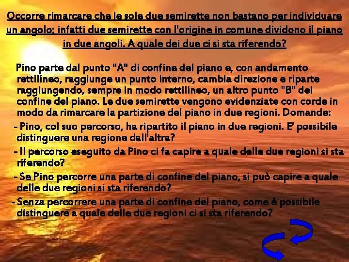 Occorre rimarcare che le sole due semirette non bastano per individuare un angolo; infatti