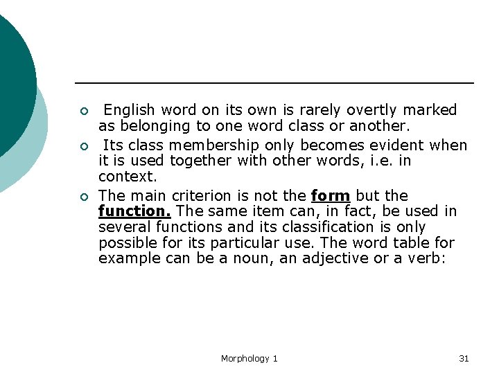 ¡ ¡ ¡ English word on its own is rarely overtly marked as belonging